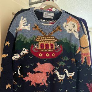 VINTAGE Noah's Ark Sweater, Signature by Northern Isles